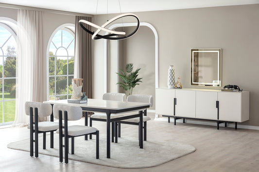 AURA SİYAH YEMEK ODASI