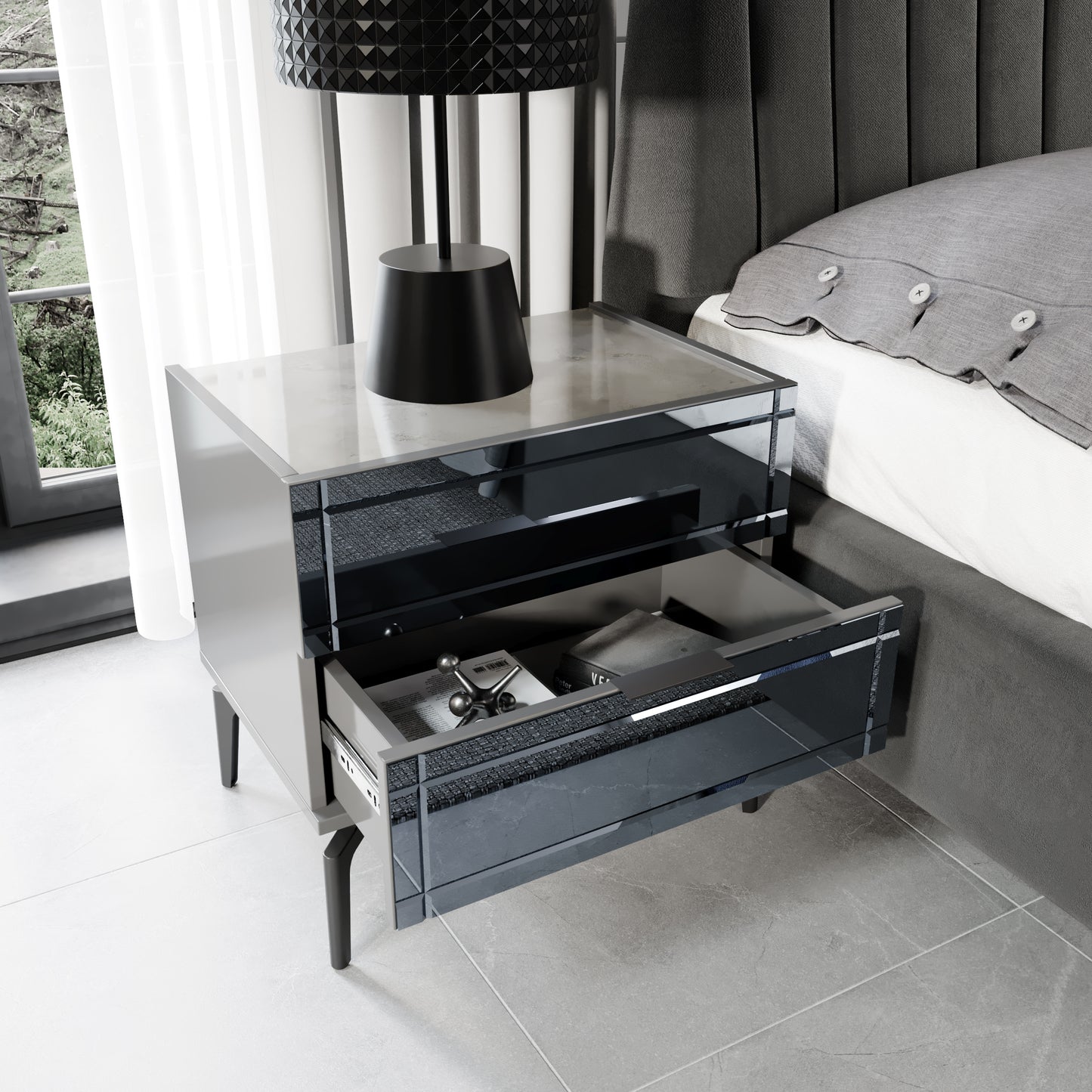 BEYOGLU [ANTHRACITE] CORNER BEDROOM SET