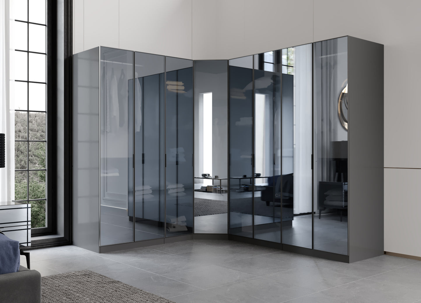 BEYOGLU [ANTHRACITE] CORNER BEDROOM SET