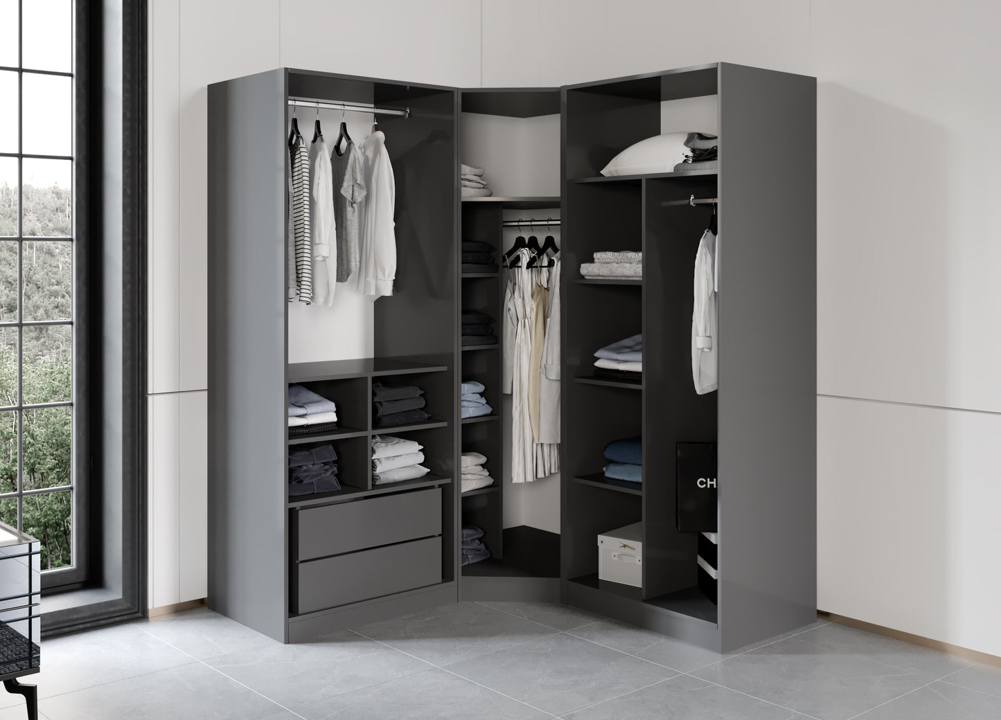 BEYOGLU [ANTHRACITE] CORNER BEDROOM SET