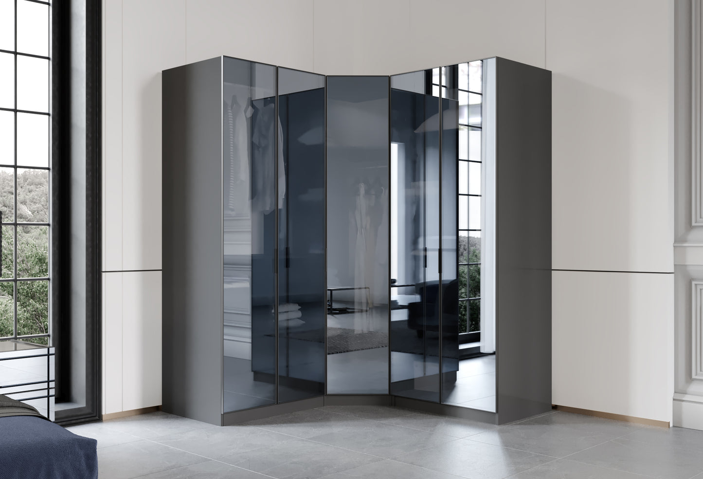 BEYOGLU [ANTHRACITE] CORNER BEDROOM SET