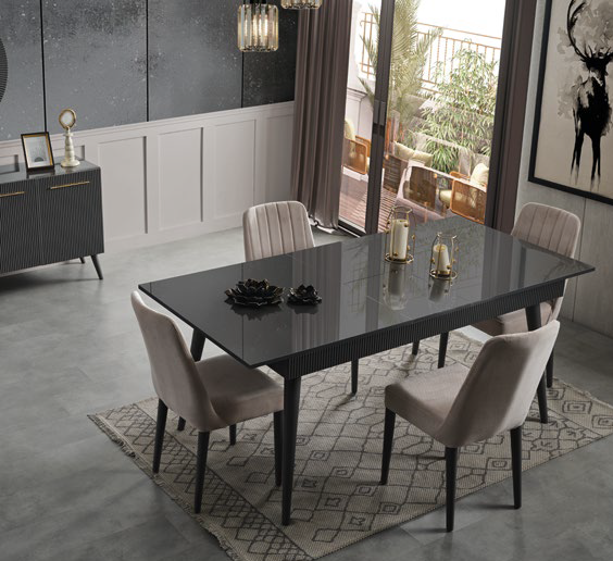 ÇIRAĞAN [ANTHRACITE] DINING ROOM SET