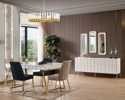 AGVA [WHITE] DINING ROOM SET