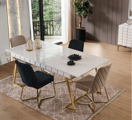 AGVA [WHITE] DINING ROOM SET