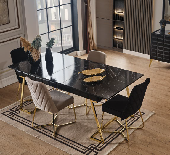 AGVA [BLACK] DINING ROOM SET