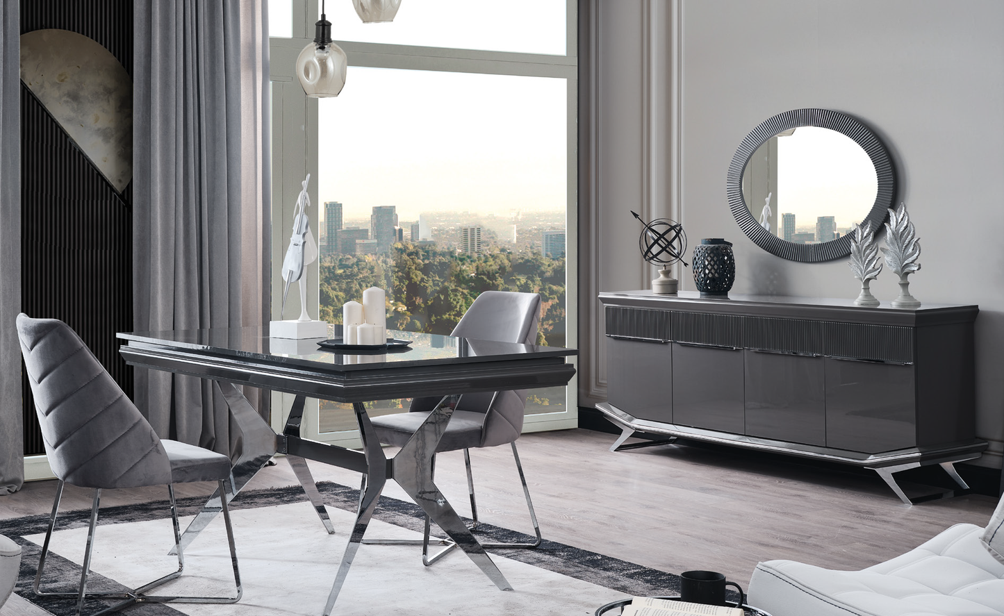 ASYA [SILVER] DINING ROOM SET