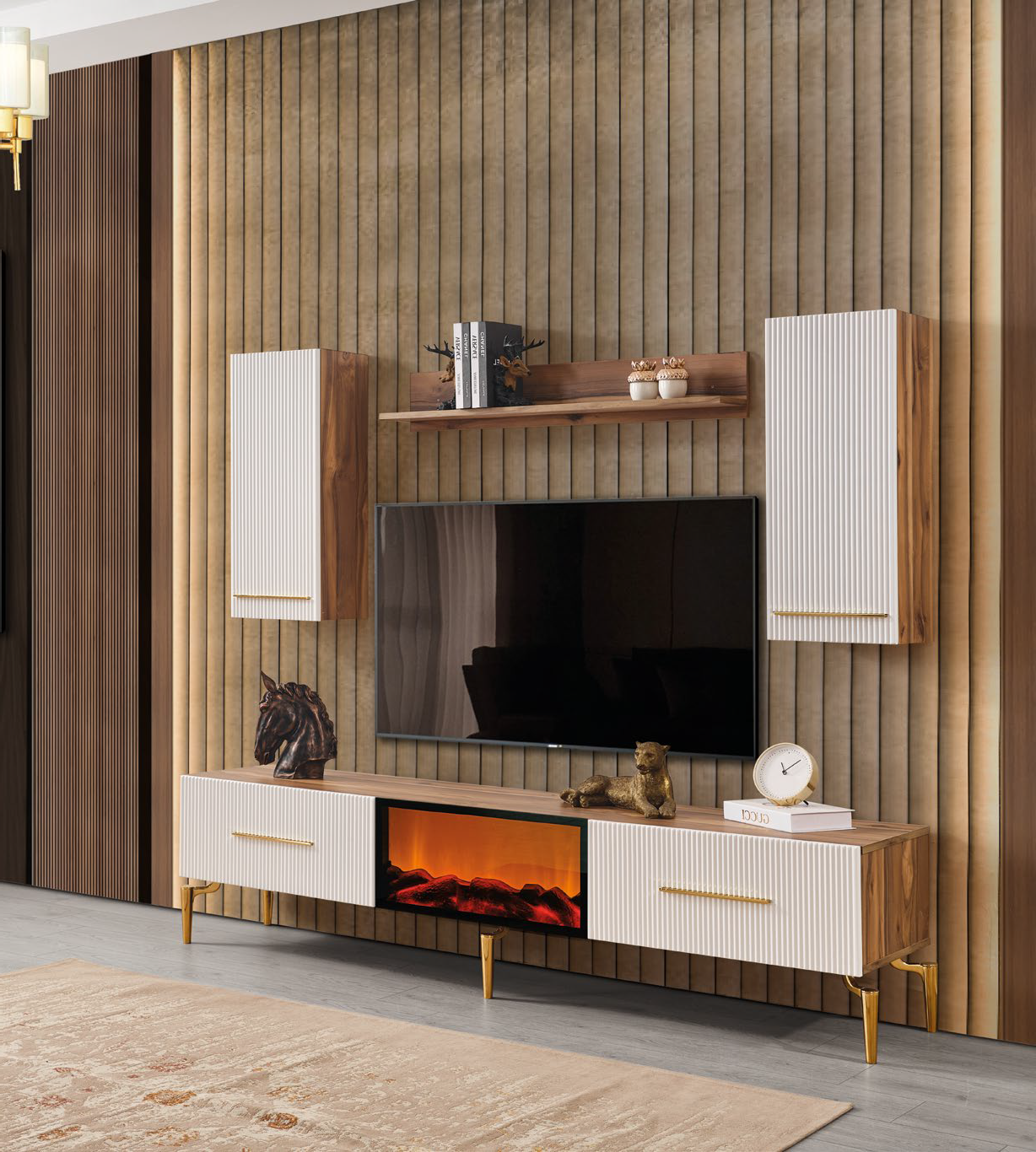 BEYKOZ [WHITE - WALNUT] DINING ROOM SET