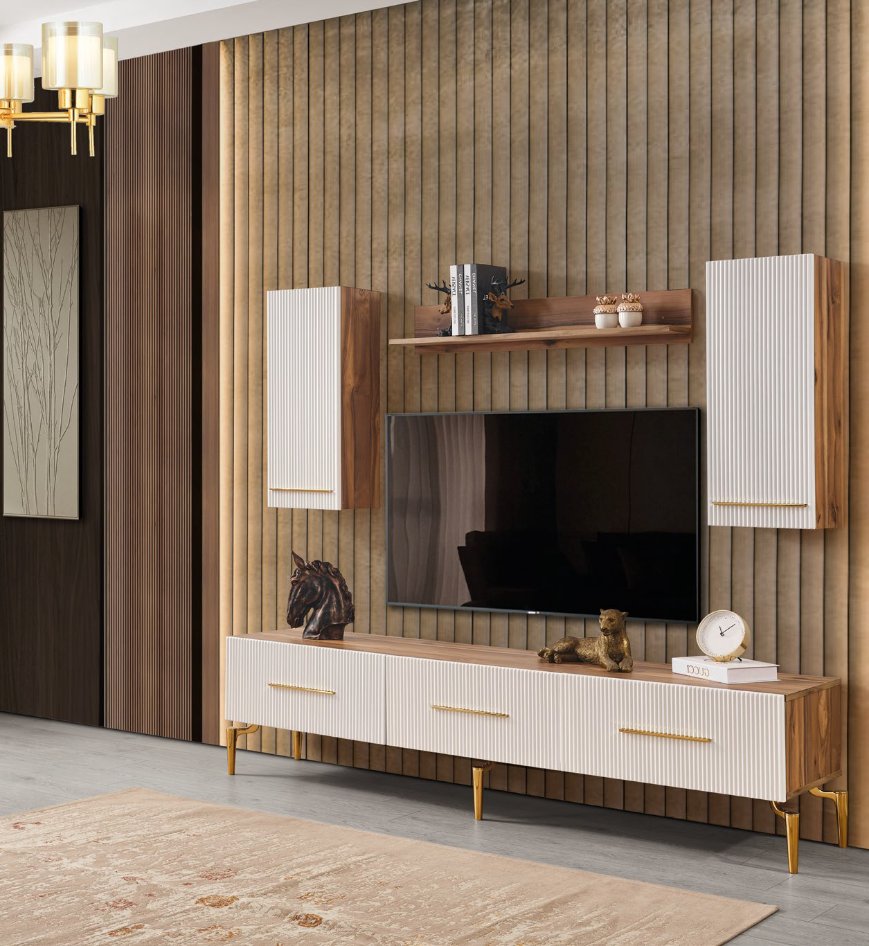 BEYKOZ [WHITE - WALNUT] DINING ROOM SET