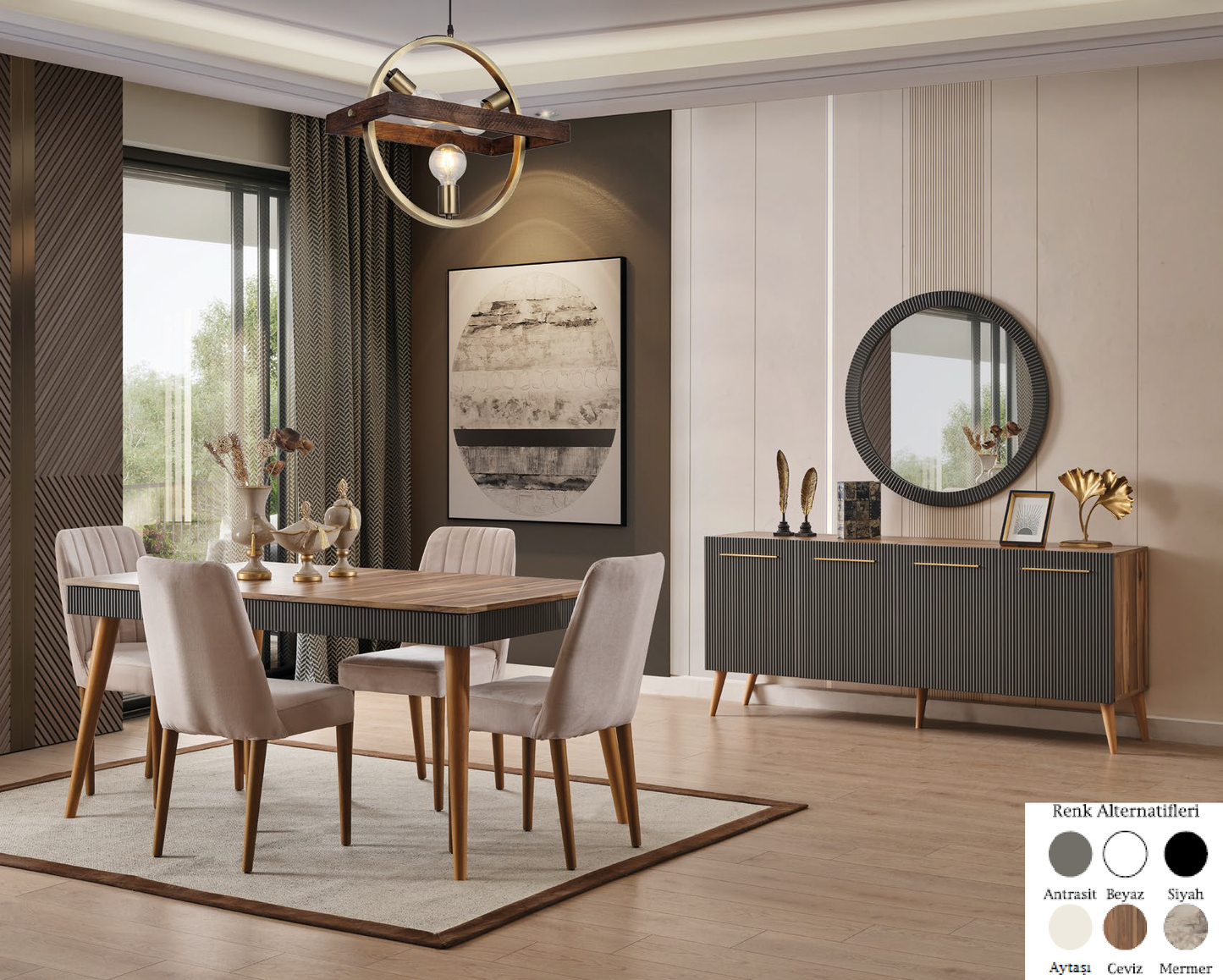 ÇIRAĞAN [WALNUT] DINING ROOM SET