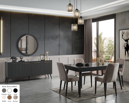 ÇIRAĞAN [ANTHRACITE] DINING ROOM SET
