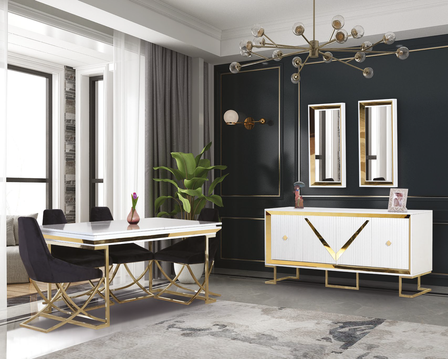 FULYA [WHITE] DINING ROOM SET