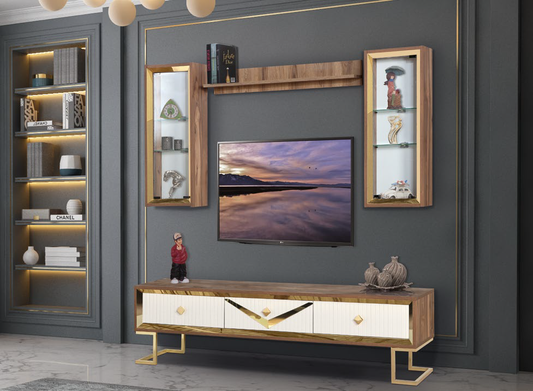 FULYA [WALNUT-MOONSTONE] DINING ROOM SET