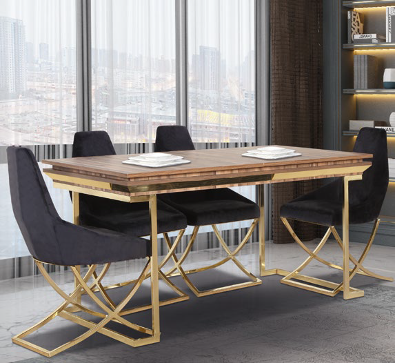 FULYA [WALNUT-MOONSTONE] DINING ROOM SET