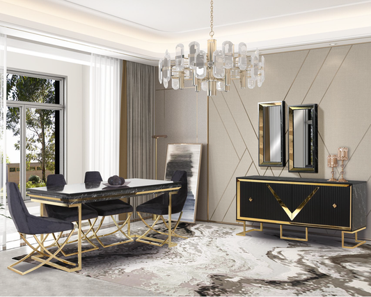 FULYA [BLACK] DINING ROOM SET