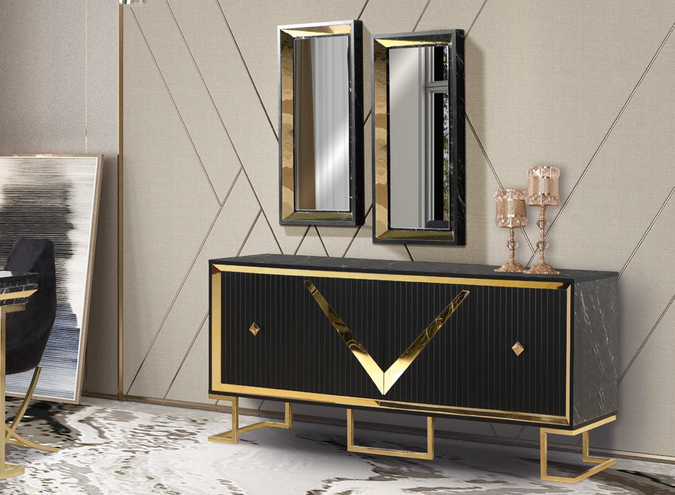 FULYA [BLACK] DINING ROOM SET