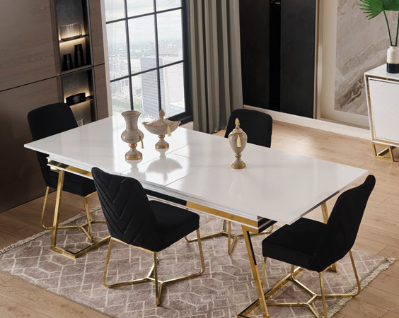 LOTUS [AYAKLI BEYAZ] YEMEK ODASI TAKIMI