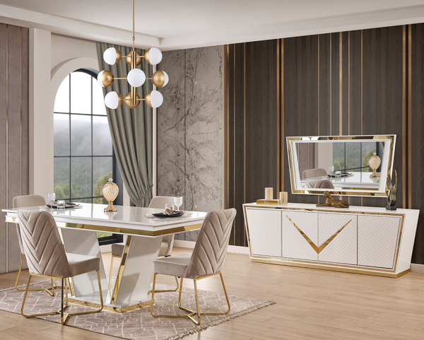 LOTUS [AYAKSIZ BEYAZ] YEMEK ODASI TAKIMI